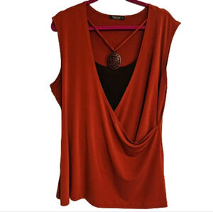 Hiatus Rust/Brown Cross-over Top